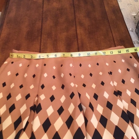 KASPER Pleated Harlequin Print Skirt 6P - Picture 5 of 7